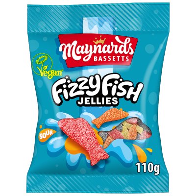 Maynards Bassetts Fizzy Fish Jellies 110g - British product