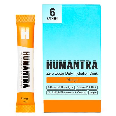 Humantra Electrolyte Powder Mango 6x3.8g, imported from the UK