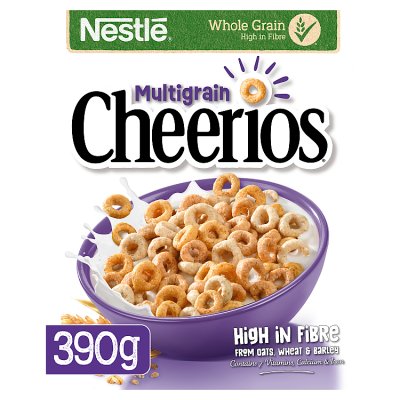 Nestlé multigrain Cheerios cereal 390g, imported from the UK