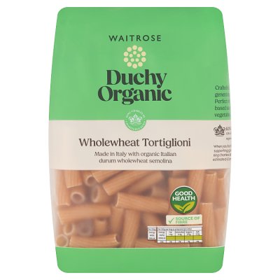 Duchy Organic wholewheat tortiglioni pasta 500g, UK version