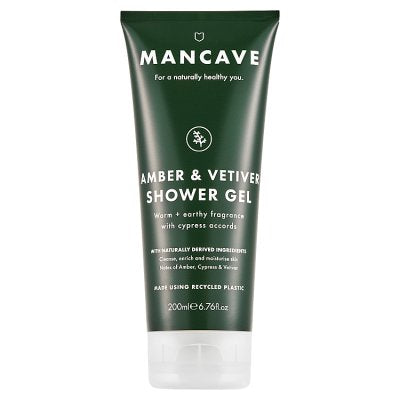 ManCave Amber & Vetiver shower gel 200ml, imported from the UK