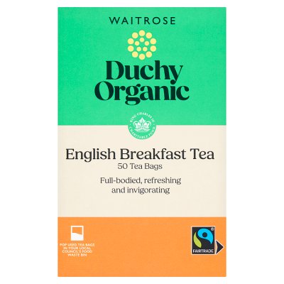 Duchy Organic English Breakfast Tea 50 tea bags, imported from the UK
