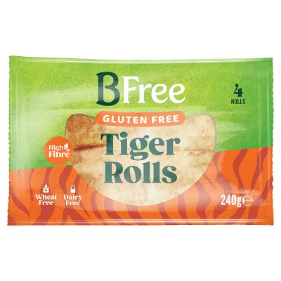 BFree Tiger Rolls gluten-free bread rolls 240g (British brand)