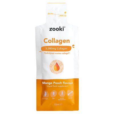 Zooki marine collagen mango peach 15ml sachets (British brand)