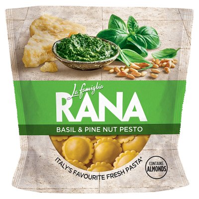 La Famiglia Rana basil pine nut ravioli 250g, imported from the UK