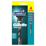 Gillette Mach3 razor starter kit with 4 blades, imported from the UK