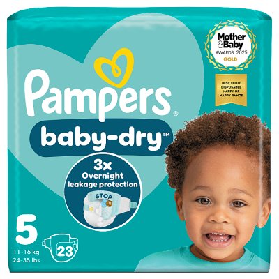 Pampers Baby Dry size 5 nappies 23 count, UK version