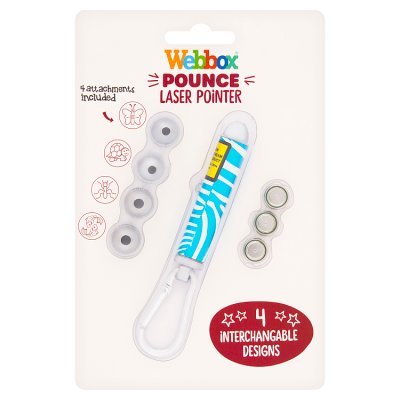 Webbox cat laser toy with four attachments, imported from the UK