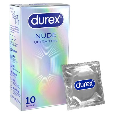 Durex Nude condoms regular fit ultra thin 10s - British product