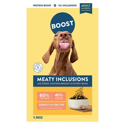 Boost Kibble Chicken 1.5kg dog food, UK version