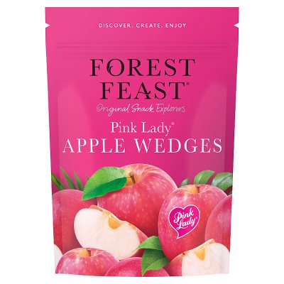 Forest Feast Pink Lady dried apple wedges 150g, imported from the UK