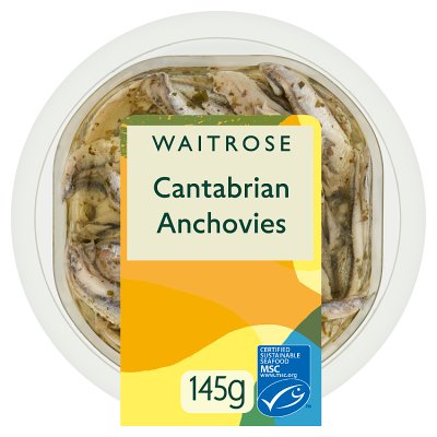 Waitrose MSC Cantabrian Anchovies 145g, UK version