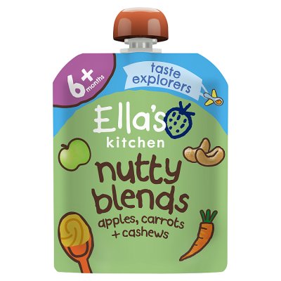 Ella's Kitchen baby food apples carrots and cashews 85g, UK version