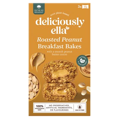 Deliciously Ella roasted peanut breakfast bakes 3x50g - British product