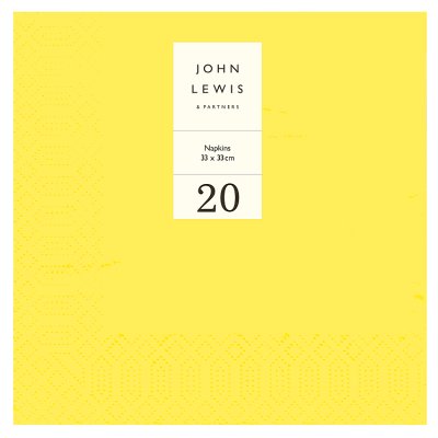 Yellow 33cm dinner napkins pack of 20 (British brand)