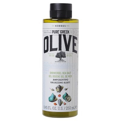 Korres Greek Olive Sea Salt shower gel 250ml, imported from the UK