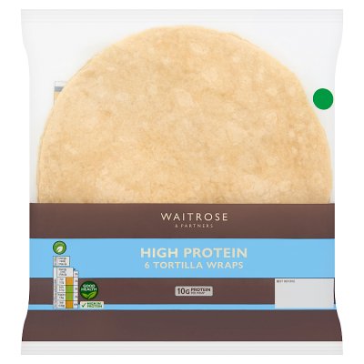 Waitrose high protein tortilla wraps 6 pack, imported from the UK