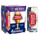 Stella Artois alcohol-free lager 4x440ml cans, imported from the UK