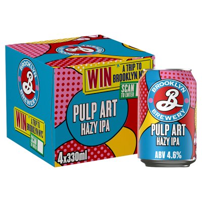 Brooklyn Brewery Pulp Art hazy IPA beer 4x330ml, imported from the UK