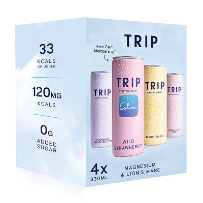 TRIP mixed pack of lightly sparkling drinks 4x330ml (British brand)