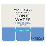 Waitrose sugar free Mediterranean style tonic water 6x250ml, UK version