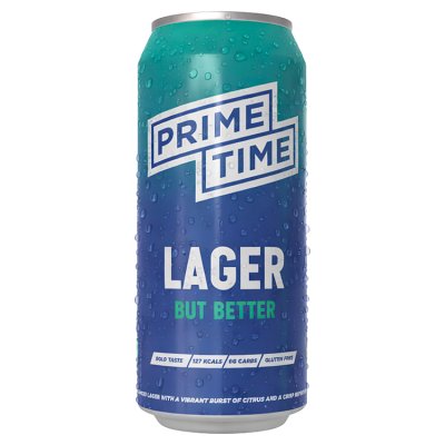 Prime Time gluten-free lager 440ml can - British product
