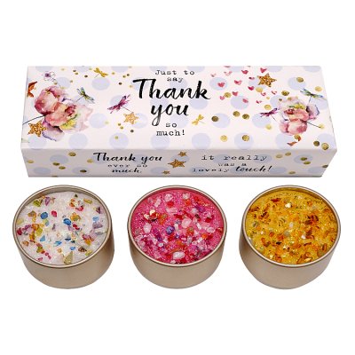 Best Kept Secrets Thank You 3 candle tins, imported from the UK