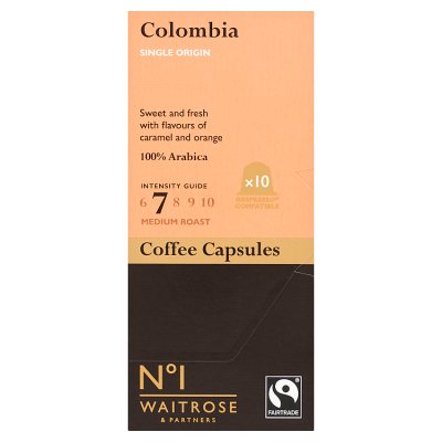Waitrose No.1 Colombian coffee capsules 54g - British product