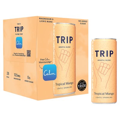 TRIP Tropical Mango canned drink 4x250ml, UK version