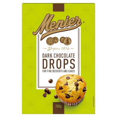 Menier dark chocolate drops 200g, imported from the UK