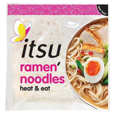 itsu Heat & Eat ramen noodles 150g, imported from the UK