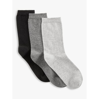 Cotton socks for women, mono style, 3-pack size 3, UK version