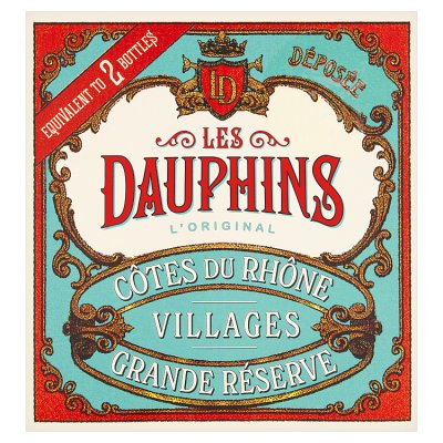 Les Dauphin Cotes du Rhone red wine 1.5L, imported from the UK