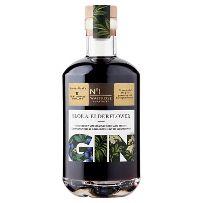 Waitrose No.1 sloe and elderflower gin 50cl (British brand)