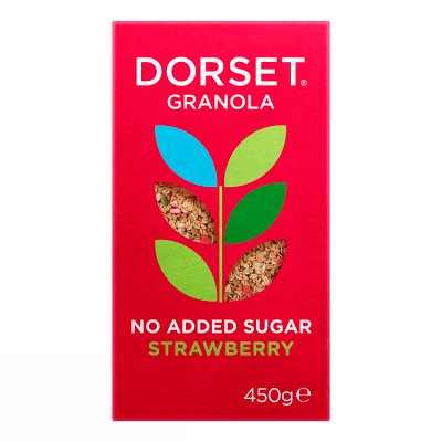 Dorset no added sugar strawberry granola 450g - British product