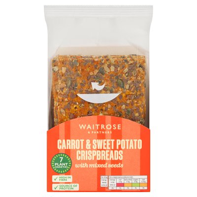 Waitrose carrot and sweet potato crispbreads with mixed seeds 200g, UK version