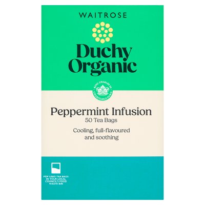 Duchy Organic peppermint infusion tea 50 tea bags 75g, UK version