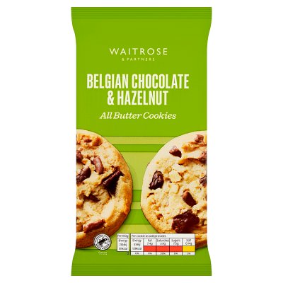 Waitrose Belgian Chocolate Hazelnut Cookies 200g - British product