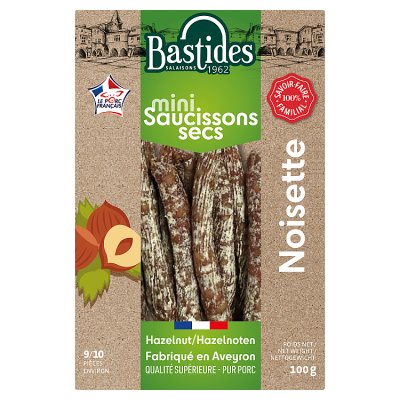 Bastides mini saucisson sec hazelnut 100g, UK version