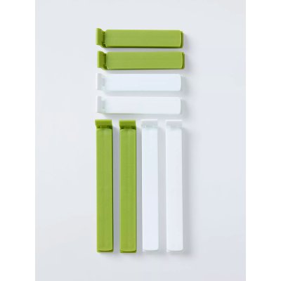 John Lewis bag seal clips white and green 8 pack (British brand)
