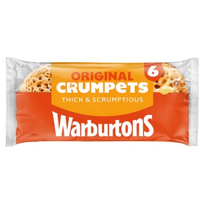 Warburtons thick crumpets 6 pack, UK version