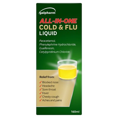Galpharm Max Flu liquid medicine 160ml, imported from the UK