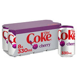 Diet Coke Cherry soft drink 330ml - British product