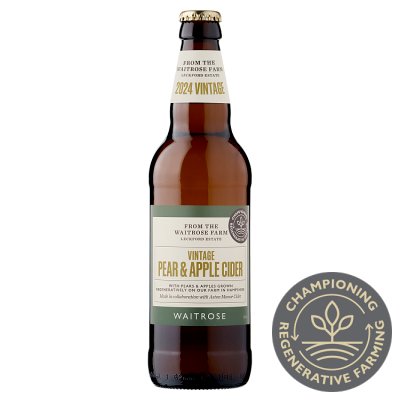 Leckford Estate vintage pear and apple cider 500ml, imported from the UK