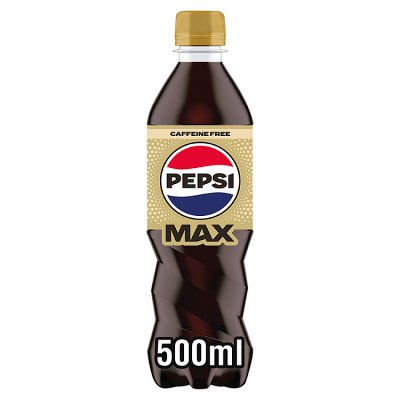 Pepsi Max caffeine free cola 500ml bottle, imported from the UK