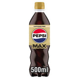Pepsi Max caffeine free cola 500ml bottle, imported from the UK