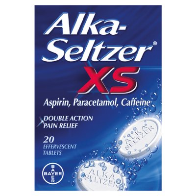 Alka-Seltzer XS effervescent pain relief tablets 20s (British brand)