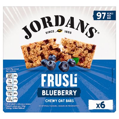 Jordans Frusli blueberry cereal bars 6x25g - British product