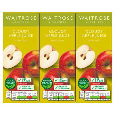 Waitrose kids apple juice 6x200ml, imported from the UK