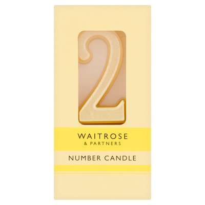 Waitrose number 2 cake candle for birthday cakes (British brand)